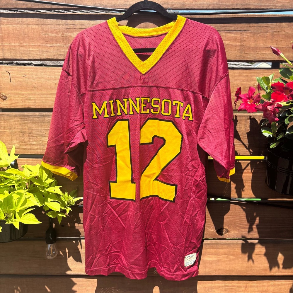 Champion Football Jersey Mens Large Maroon Gold Excellent Vintage Minnesota 12